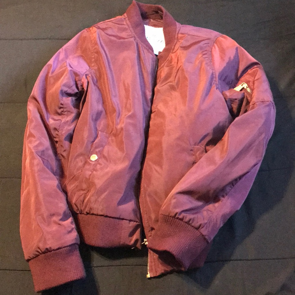 Burgundy Bomber Jacket